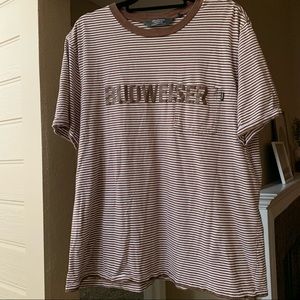 Budweiser XL Striped Vintage-Style Tee